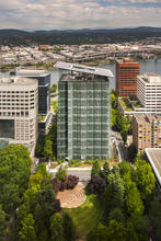 View from neighboring building, looking east - Photo Credit: Nic Lehoux