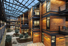 View east from the northwest atrium - Photo Credit: Benjamin Benschneider