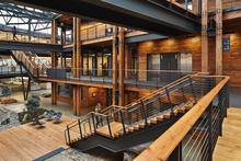 View from the second floor of the commons looking southwest - Photo Credit: Benjamin Benschneider