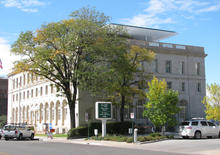 Southeast corner of building