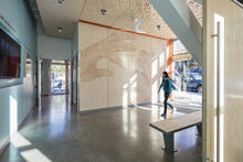 East Lobby at Le Roy Avenue: Daylight enlivens public spaces throughout the day. - Photo Credit: Tim Griffith