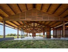 Bolted connections were used throughout the structural frame, which allows for easy deconstruction. - Photo Credit: Dror Baldinger