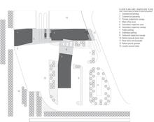 Labeled Plan with Landscape - Photo Credit: Julie Snow Architects, Inc.