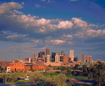 REI Denver flagship is visible in the foreground of downtown Denver ... REI Denver flagship is visible in the foreground of downtown Denver ...